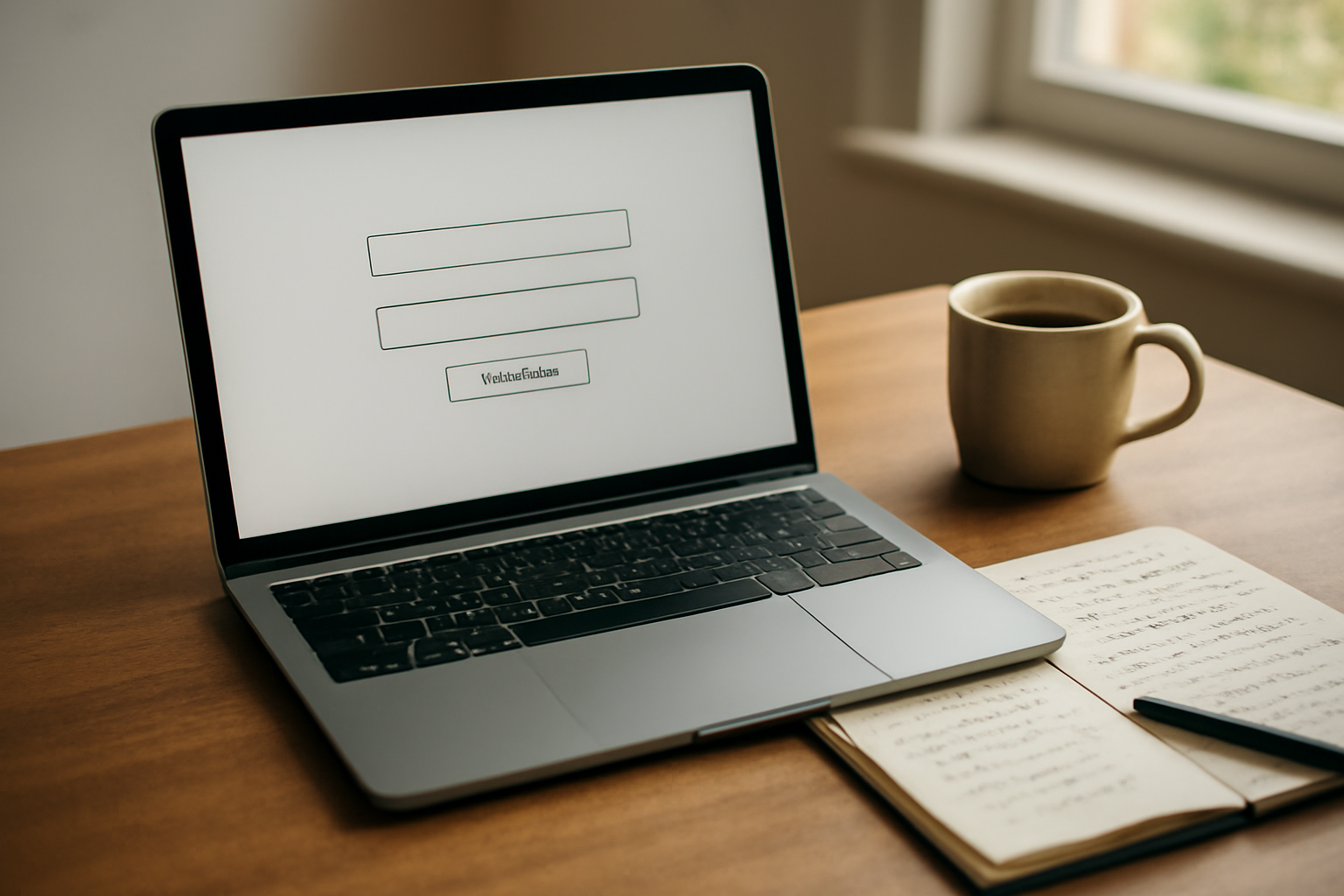Laptop menampilkan aplikasi prediksi Streamlit dengan kolom input dan tombol prediksi